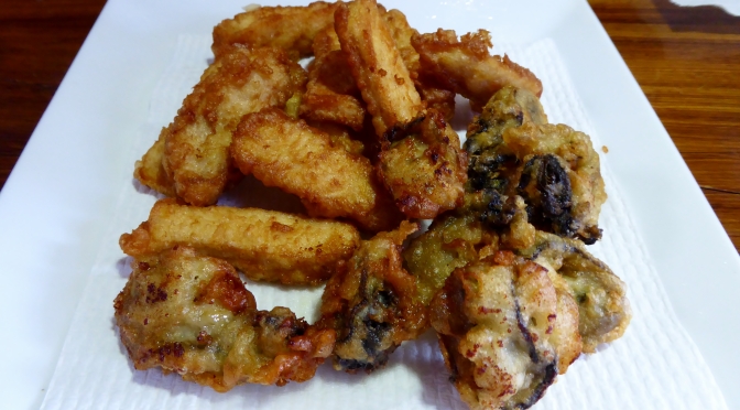 Beer Battered Marlin Fingers and Oysters