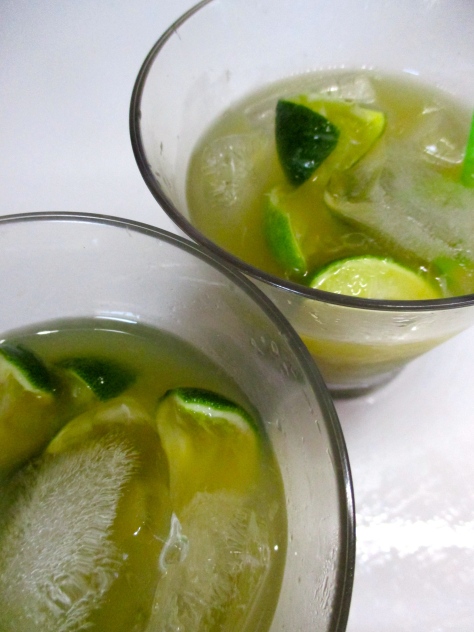 Lime, vodka ice