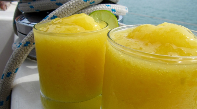 Frozen Mango Daquiri, frozen mango, rum, lime